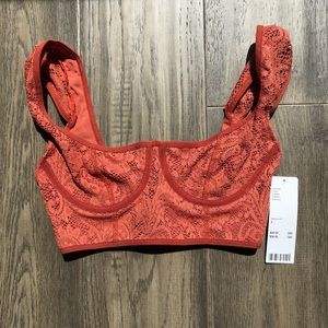 Urban Outfitters cropped corset- Out From Under Paisley Lace Underwire Bra Top